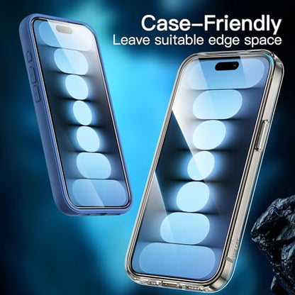 JETech Screen Protector for iPhone 15 Pro Max, 3-Pack | 9H Tempered Glass, HD Clear, Anti-Scratch Protection, Easy Installation Tool - size: iPhone 15 Pro Max
