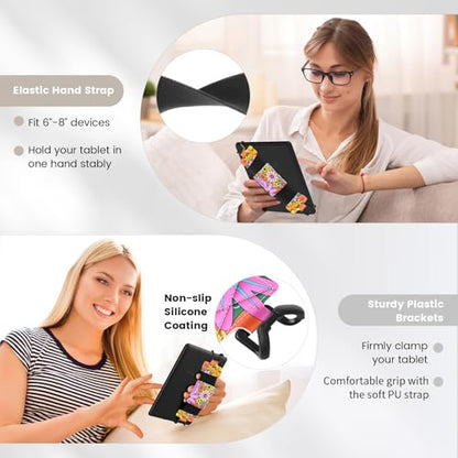 MoKo Soft Hand Strap for 6-8" Kindle eReaders Fire Tablet, Campus Flower - color: Campus Flowers, style: Soft Pu Strap