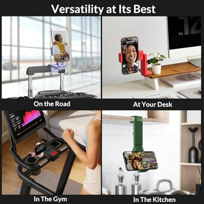 Multi-Function Cell Phone Stand, Foldable and Portable，Built-in Phone Stand - color: Black, size: Foldable Stand