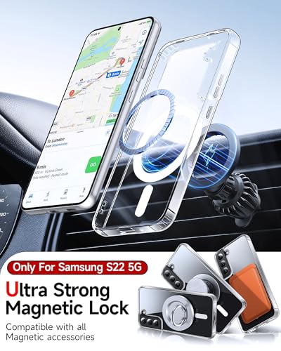 LeYi for Galaxy S22 Phone Case: [Mag-Safe Fit] with Raised Camera Guard, Matte Translucent Slim Translucent Soft-Touch Protective para Samsung S22 5G Case, Clear - color: Clear, size: Galaxy S22 (6.1 Inch)
