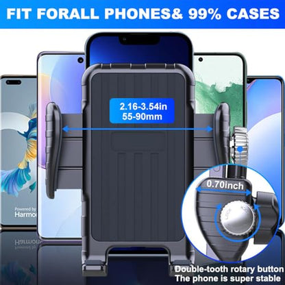 Phone Holder Spin Bike Mount, Goosencek Handlebar Clamp Holder Fit Peloton, Treadmill, Wheelchair, Indoor Exercise Bicycle, Mic Stand, Scooter, Stroller - Fit iPhone 15 Pro 14 13 & All 4-7" Cell Phone