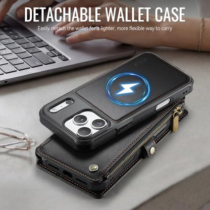 for iPhone 17 Pro Max - Phone Case Wallet Magnetic, Black - color: Black, size: iPhone 17 Pro Max