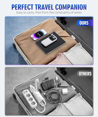 Portable Charger Power Bank, 15000mAh Portable Charger Fast Charging Lightweight, Built-in AC Wall Plug and 2 Output Cables with LED Display for iPhone Samsung iPad etc