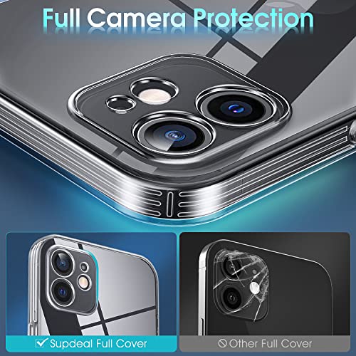 Supdeal Crystal Clear Case for iPhone 12 Mini, [Not Yellowing] [Camera Protection] [Military Grade Drop Tested] Transparent Shockproof Protective Phone Case Soft Silicone Slim Cover, 5.4", Transparent - color: Transparent, size: iPhone 12 Mini