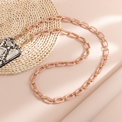 Phone Crossbody Chain Cell Phone Lanyard,Acrylic Shouder Strap Universal Phone Chain Strap with Phone Tether Patches Compatible with Most Phones Bag Purse (Q) - color: G
