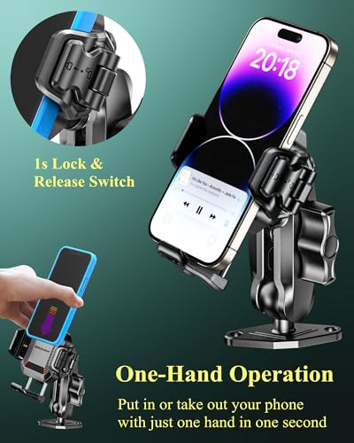 BRCOVAN Anti-Theft Phone Mount Holder with Vibration Dampener, 1s Locking