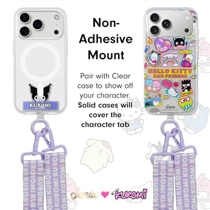 Sonix x Sanrio Crossbody Utility Phone Strap | Adjustable Lanyard Hands-Free Accessory, Universal Tether Tab Attachment - color: Kuromi