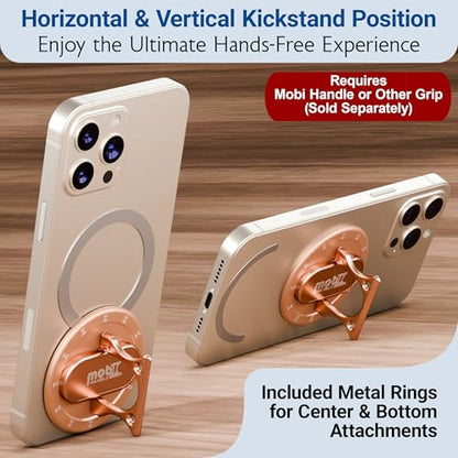 Magnetic Base Adapter for Phone Grips & Collapsible Sockets - Hidden Mirror, 2.8mm Aluminum, N55 Magnets, Removable for Charging, Compatible with MagSafe Cases (Rose Gold) - color: Rose Gold