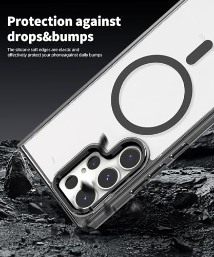 Lunivop for Samsung Galaxy s24 Ultra Case Hard [Compatible with Magsafe Wireless Charging] Yellowing Resistant Magnetic Cover Clear para S 24 Ultra 6.8 '' 5G 2024 Rugged Best Phone Cases Black - color: Black, size: Compatible with Samsung Galaxy S24 Ultra