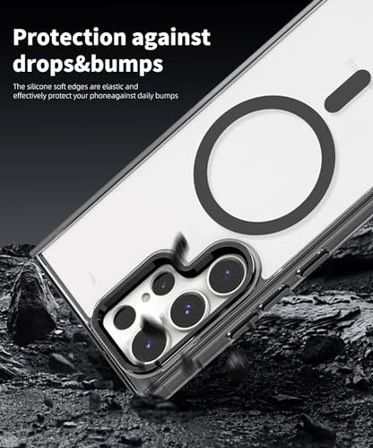 Lunivop for Samsung Galaxy s24 Ultra Case Hard [Compatible with Magsafe Wireless Charging] Yellowing Resistant Magnetic Cover Clear para S 24 Ultra 6.8 '' 5G 2024 Rugged Best Phone Cases Black - color: Black, size: Compatible with Samsung Galaxy S24 Ultra