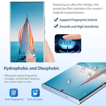 for Samsung Galaxy S23 Ultra Privacy Screen Protector w/Guide, Anti-Spy Flexible TPU Film for S23 Ultra [2 Packs], Support Fingerprint Unlock, Positioning Tool, Full Coverage, Case Friendly, Self-healing - size: Samsung Galaxy S23 Ultra