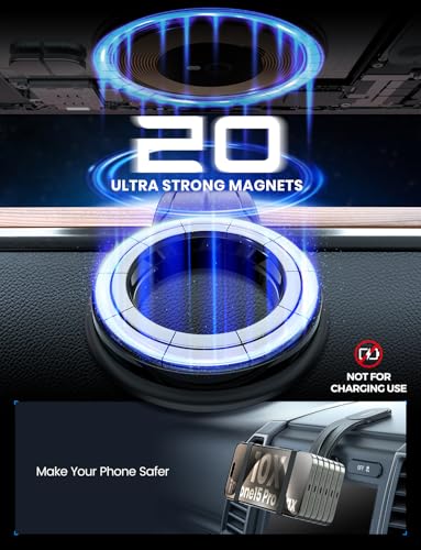 MagSafe Car Mount Detachable, Bendable Magnetic Phone Holder for Car