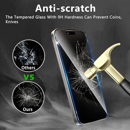 3 Pack Privacy Screen Protector Designed for iPhone 15 Pro Max,Full Coverage Anti-Spy Tempered Glass Film,9H Hardness,Anti-Fingerprint,Bubble Free,Easy to Install - color: iPhone 15 Pro Max FK3