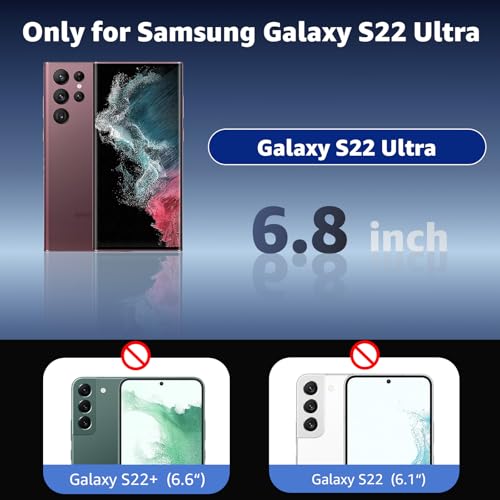 for Samsung Galaxy S22 Ultra Case Clear, Anti-Yellowing 6.8 Inches Slim Fit Heavy Duty Protection Wireless Charging Lightweight TPU and PC Shockproof Anti-Slip Transparent Protective Phone Cover - color: Clear