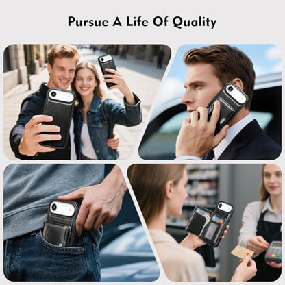 Antsturdy Compatible with MagSafe iPhone 17 Air Wallet Case,Black | 2 in 1 Detachable Magnetic,Credit Card Holder Slots,RFID Blocking,PU Leather,Kickstand,Flip Folio Phone Cover for Men & Women - color: Black, size: iPhone 17 Air - 6.5"