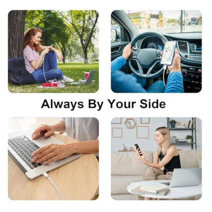 USB C to USB C Cable(2 Pack)，Type-C 60W Fast Charging Cable, Nylon Braided, for Home/Office/Travel, Compatible with iPhone 17/16/15, MacBook, Samsung, iPad, Laptop（3.3ft + 5ft）