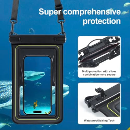 Industrial Field Cases Waterproof Phone Pouch, All Gray/Grey Pouch Cell Phone Floating Pouch with Carrying Strap (Single 7.5) - size: Single 7.5