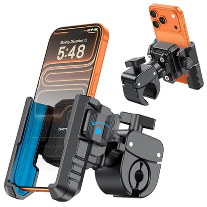 OMOTON BK01 Anti-Vibration Bike Phone Mount, Quick Lock for Riders - color: 2-Blue