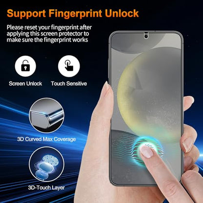 2 Pack for Samsung Galaxy S24 Anti-Glare Matte Privacy Screen Protector 6.2 inch, Smooth and Responsive Touch Flexible EPU Film, [Support Fingerprint Unlock] [Self-Healing] [Not Glass]
