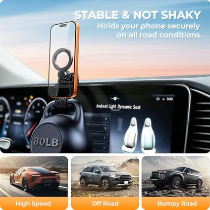 Car Phone Holder for Mercedes Benz GLE-Class/GLS-Class 2020-2026 (Only for 12.3-Inch Screen) 360° Rotation Magnetic Cell Phone Mount, Compatible with Magsafe, Does Not Affect Air Vent - size: Fit for 2020-2026 GLE & GLS, 12.3-Inch
