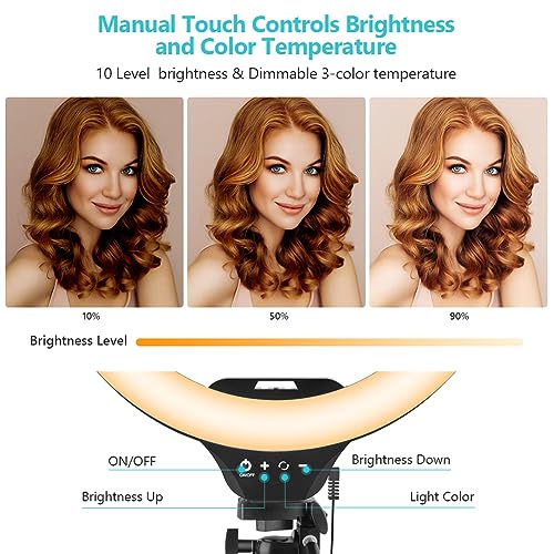 Sensyne 14" Ring Light with Tripod Stand, LED Circle Light with Phone Holder, for Photo Selfie, Video Recording, Zoom Meeting - size: 14-inch