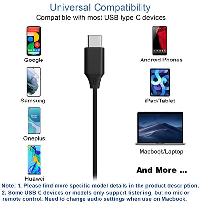 Wired USB C Earbuds Headphones for iPhone 15 16 17 Air, iPad Samsung Google