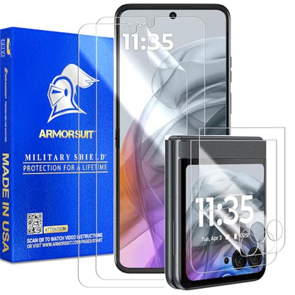 ArmorSuit 2+2 Pack Screen Protector for Motorola Razr (2024) Case Friendly MilitaryShield HD Clear Film - Made in USA - size: Motorola Razr (2024)