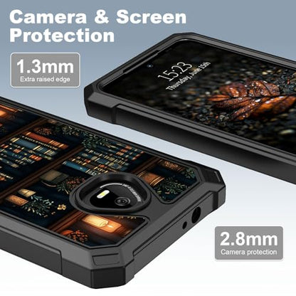 for Schok Volt Sv67q Sv67332 Case with Screen Protector, Military Grade Drop Protection, Dual Layer Hybrid Shockproof Protection TPU Phone Case for Schok Volt Sv67q, Bookshelves - color: Bookshelves