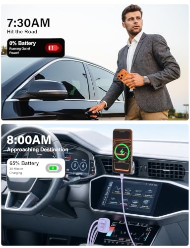 75W USB C Car Charger, 3-Port Super Fast Charging Cigarette Lighte - color: Purple