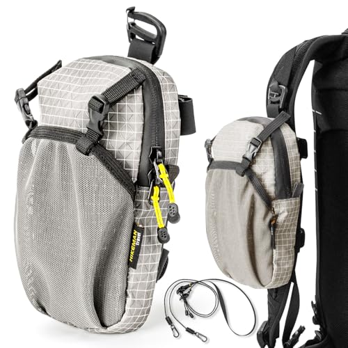 HIKEMAN Backpack Shoulder Strap Pouch - Smartphone Strap Pack,Waterproof Backpack Strap Pocket Attachment Bag for Hikers,Small Crossbody Bag Waist Pack for Sports Hiking Camping(Grey) - color: Grey