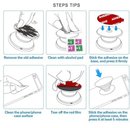 14 Pack Very High Bond Sticky Adhesive Replacement Compatible with Socket Mount Base Sticker Pads for Collapsible Grip & Stand (Red)