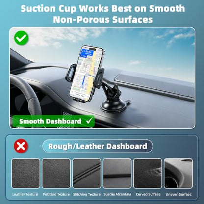 Vansky 3-in-1 Car Phone Holder: 3 Mountings - Fits Windshield Dash Vent