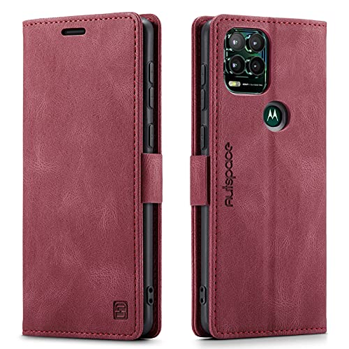 HAII Case for Moto G Stylus 5G 2021,PU Leather Folio Flip Wallet Case with Card Holster Stand Kickstand Magnetic Closure Shockproof Phone Cover for Motorola Moto G Stylus 5G 2021 (Red) - color: Red