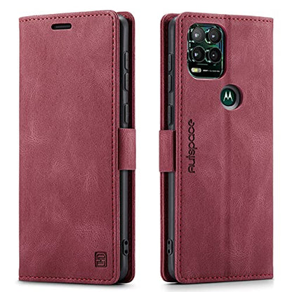 HAII Case for Moto G Stylus 5G 2021,PU Leather Folio Flip Wallet Case with Card Holster Stand Kickstand Magnetic Closure Shockproof Phone Cover for Motorola Moto G Stylus 5G 2021 (Red) - color: Red