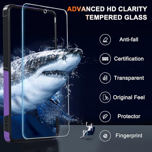 for Moto G 5G 2025 Case, Full Body Heavy Duty Rugged Shockproof Protective Phone Cover with Lanyard Strap, Tempered Glass Screen Protector, Lavender | with Tempered Glass Screen Protector+Lanyard Strap,Rugged Shockproof Protective Phone Case - color: Lave