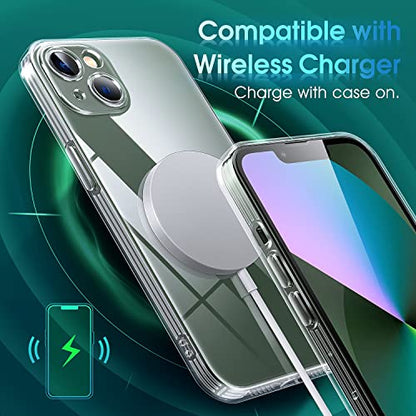 Supdeal Crystal Clear Case for iPhone 13, [Not Yellowing] [Camera Protection] [Military Grade Drop Tested] Transparent Shockproof Protective Soft Silicone Slim Cover, 6.1 inch, Transparent - color: Transparent, size: iPhone 13