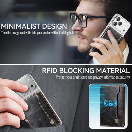 Vinich for MagSafe Wallet Magnetic RFID Blocking Card Holder, Luxury Coffee - color: Luxury Coffee