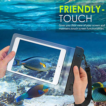 MoKo Waterproof Tablet Case, Waterproof Tablet Pouch Up to 8.3 in, Clear | Compatible with iPad Mini 2019/4/3/2, Samsung Tab 5/4/3, Galaxy Note 8, Tab S2/Tab E/Tab A 8.0, LG G Pad III 8.0 - color: Clear