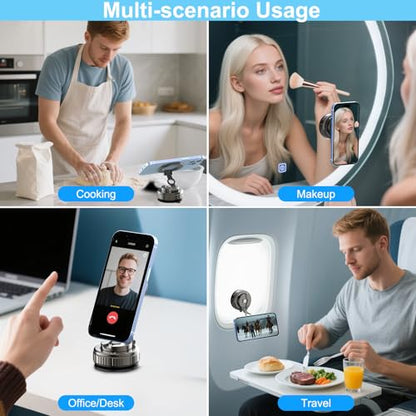 Magnetic Phone Holders for Your Car, [80+LBS Strongest Suction & 2400gf Magnetic] 360° Adjustable Vacuum Suction Cup Car Cell Phone Holder Mount Compatible for MagSafe iPhone Android Phone