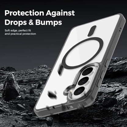 Lunivop for Samsung Galaxy s26 Case Hard [Compatible with Magsafe Wireless Charging] Yellowing Resistant Magnetic Cover Clear para S 26 6.3 '' 5G 2026 Rugged Best Phone Cases Black - color: Black, size: Compatible with Samsung Galaxy S26
