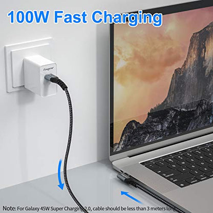 Fasgear USB C to USB C Cable 6ft, Black - color: Black, size: 6 ft