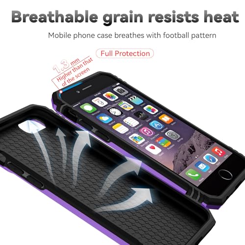 SunStory Compatible with iPhone SE 2022/2020/3rd/2rd / 6/7/8 Case with HD Screen Protector & Slide Camera Cover & Kickstand, [Military-Grade] Phone Case for iPhone SE 2020/2022/6/7/8 (Purple) - color: Purple