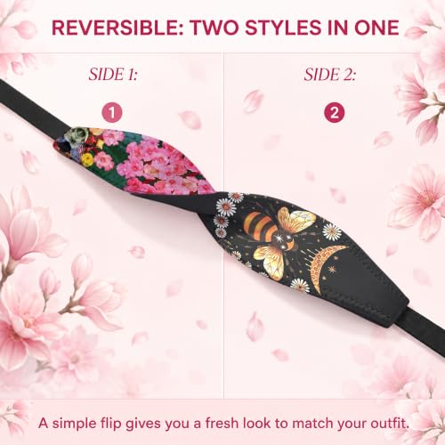 Switchbands Aesthetic Flower Phone Grip – Pack of 2, Reversible Floral Phone Strap, Arthritis Friendly, Anti-Theft, Wireless Charging Compatible, Universal Cell Phone Grip – Honey Bee in Flowers - color: Honey Bee & Honey Bee in Flowers, size: Pack of 2