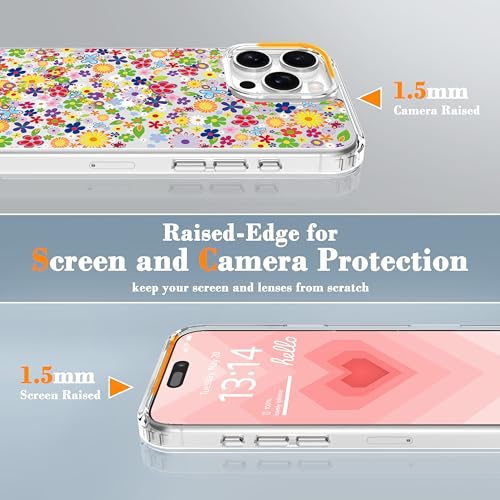 IAIYOXI Clear Case for iPhone 16 Pro, [Crystal Clear Military-Grade Drop Protection], Non-Yellowing, Slim Lightweight Transparent TPU Bumper Phone Case Cover Design - Numerous Flowers - color: Numerous Flowers, size: iPhone 16 Pro