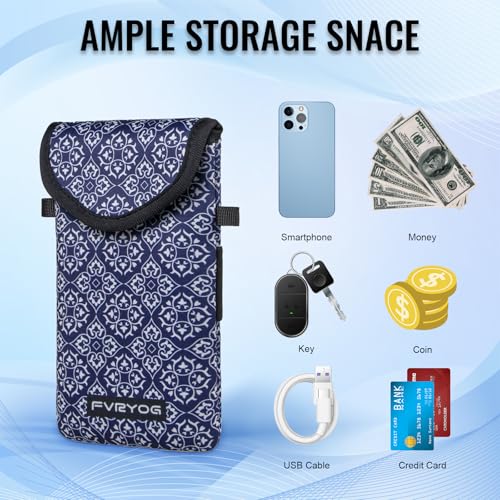 Neoprene Phone Sleeve Pouch Case Bag for Men Women w/Crossbody Strap/Neck Lanyard for iPhone 17/16/15/14 Pro Max, Samsung S25，Pixel 10 - color: Dark Blue Cell Phone Sleeves