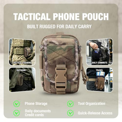 TSPRO MOLLE Phone Pouch, Tactical Smartphone Holder Belt Carry Outdoor - color: Multicam