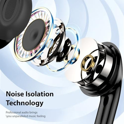 USB C Earbuds Headphone for iPad 10th Gen for iPhone Duo 18 Pro 17 15 Black - color: Black