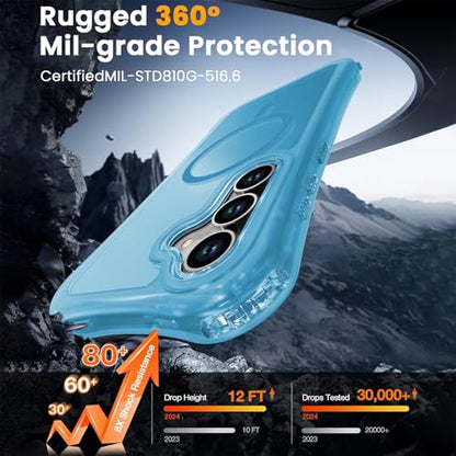 WRJ Magnetic Matte for Samsung Galaxy S26 FE Case,Samsung S25 FE Case [Fit for MagSafe][Military Grade Drop Protection] Translucent Shockproof Protective Phone Case-Ice Blue - color: Ice Blue, style: Matte
