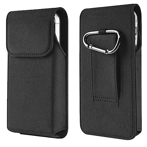 Large Cell Phone Holster with Belt Clip Loop Pouch Holder Belt Case for Motorola Moto G Stylus 5G 2022 G Power 5G 2024 G Play, Samsung Galaxy A14 A05 A22 5G S21 Ultra, Nokia G50 X100 G300, TCL 30XL