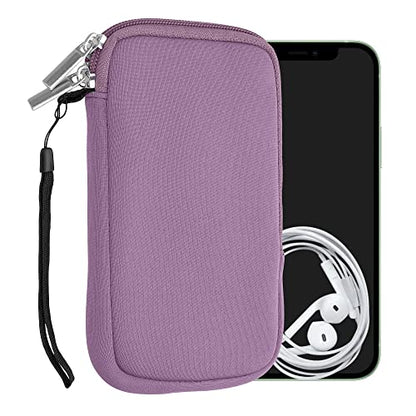 kwmobile Universal Phone Pouch Size M - 5.5" - Neoprene Smartphone Pouch with Zip - Water-Repellent Mobile Phone Case - Sleeve in Lavender - color: lavender, size: M - 5.5"